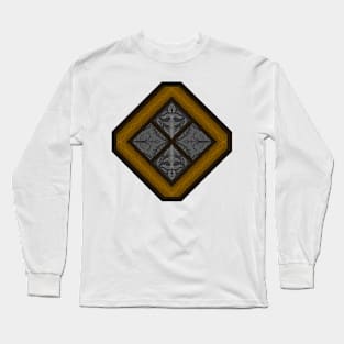 Grey Flowers, Golden Frames Long Sleeve T-Shirt